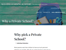 Tablet Screenshot of manateelearningacademy.com